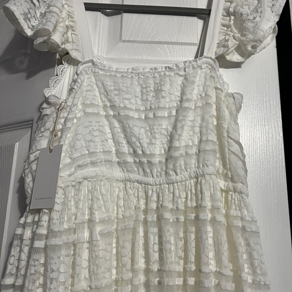 Gorgeous Elegant White Lace Maxi Dress - Picture 16 of 16